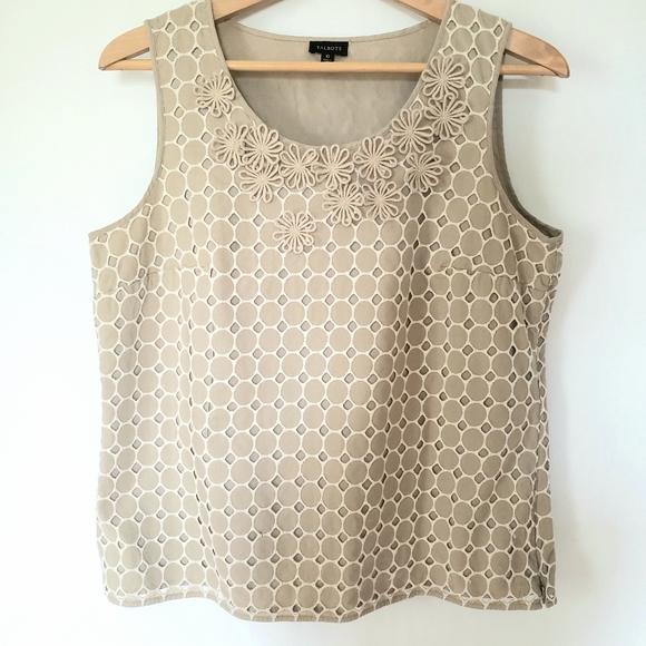 Talbots Sleeveless Scoop Neck Top Size 10
